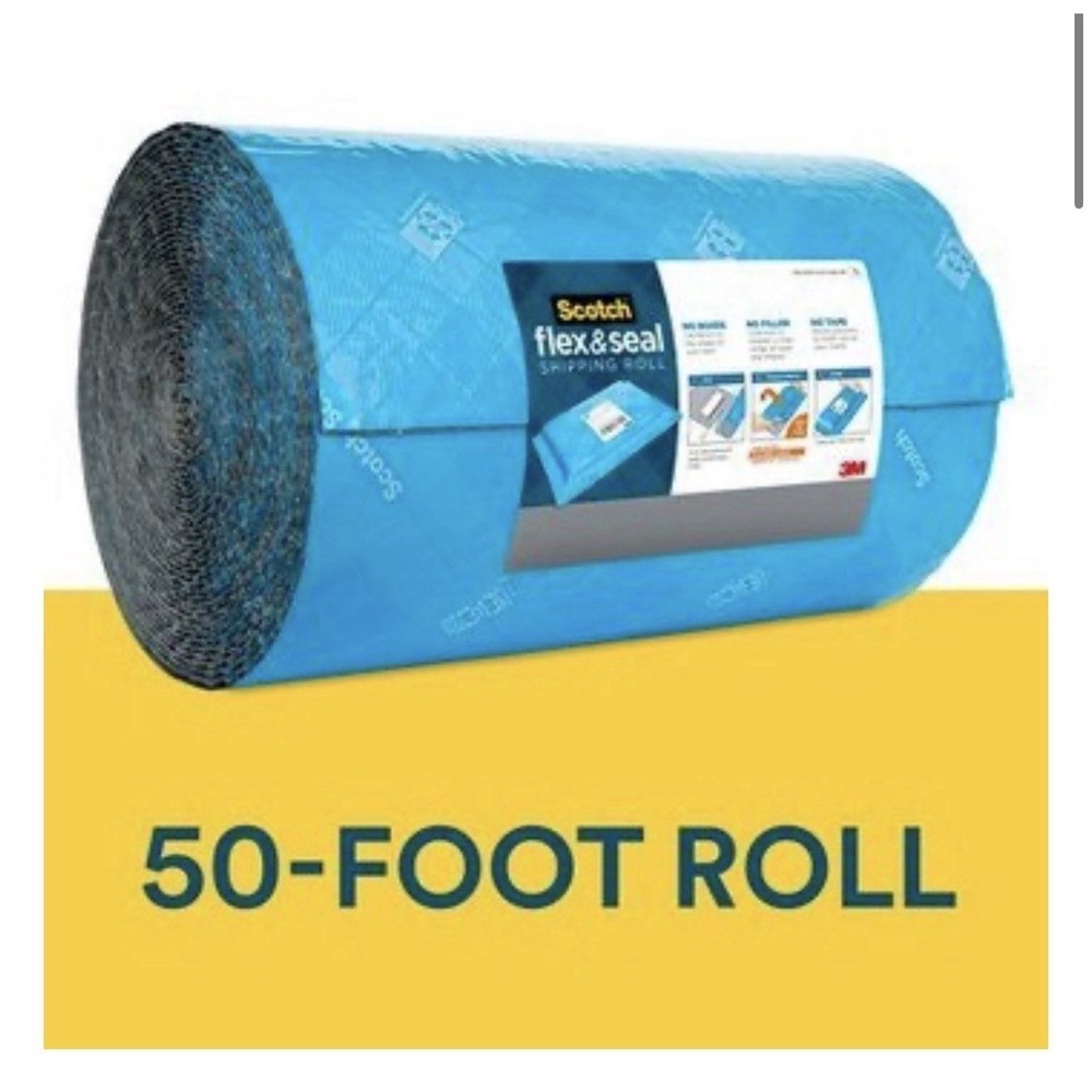 Scotch Flex & Seal Shipping Roll 15 in x 50ft Blue NEW Large Roll Discontinued